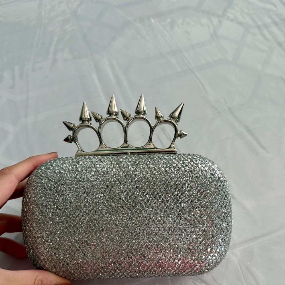 Silver Glitter Evening Bag